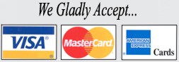 We Gladly Accept Visa, Master Card and American Express
